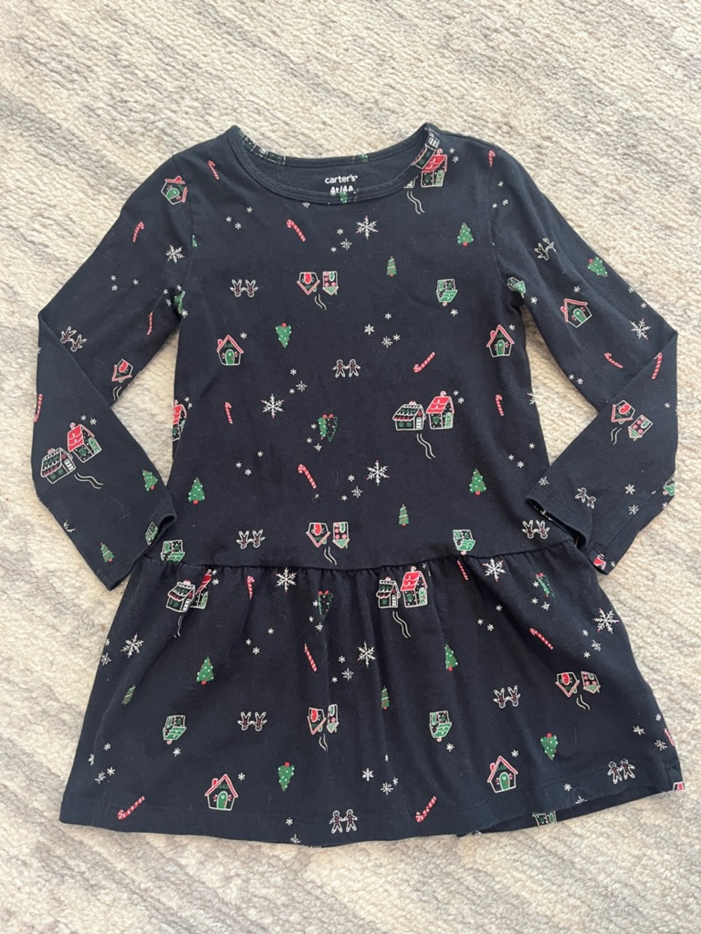 Carter's Holiday Motif Long Sleeve Dress